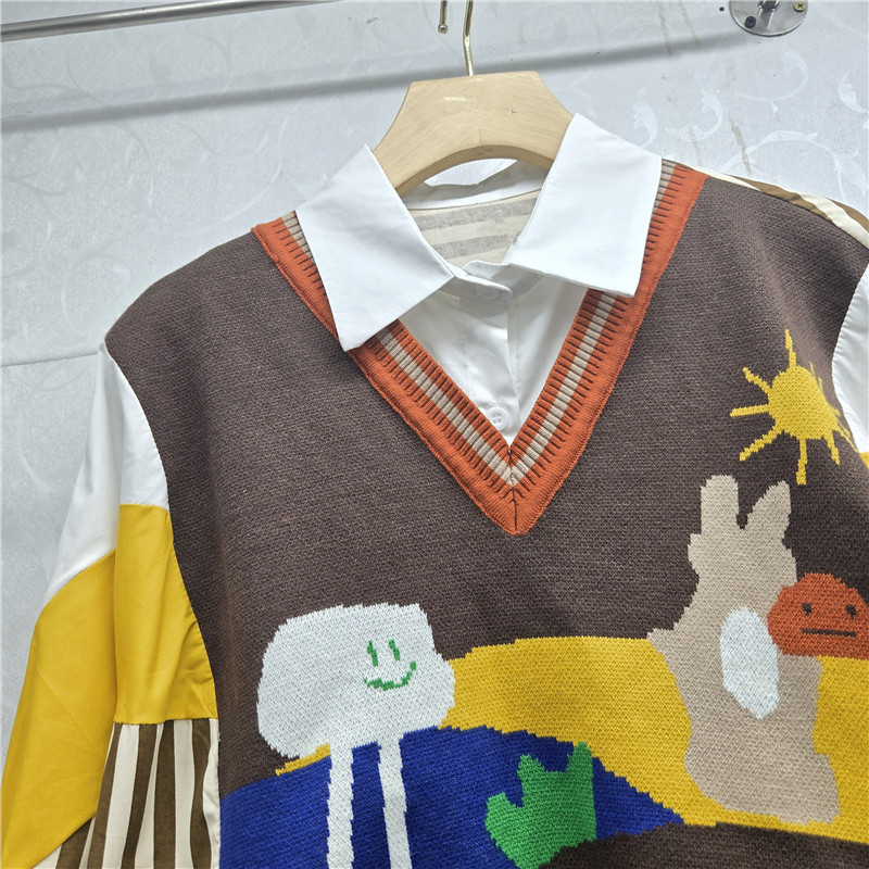 Sản phẩm thu đông mới nhất từ Châu Âu: Áo Cardigan và Áo Sơ Mi Polo dệt kim in hình, phong cách châu âu