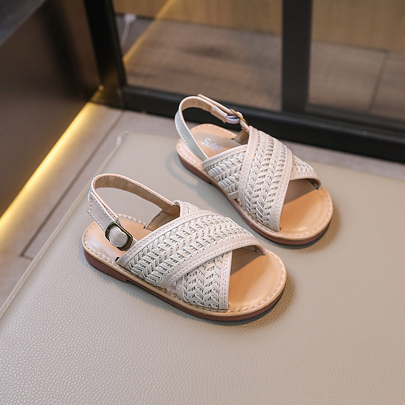 Giày Sandal Ngọt Ngào Cho Bé Gái Phong Cách Mới Mùa Hè, Đan Mềm Thoáng Khí, Dép Đi Biển