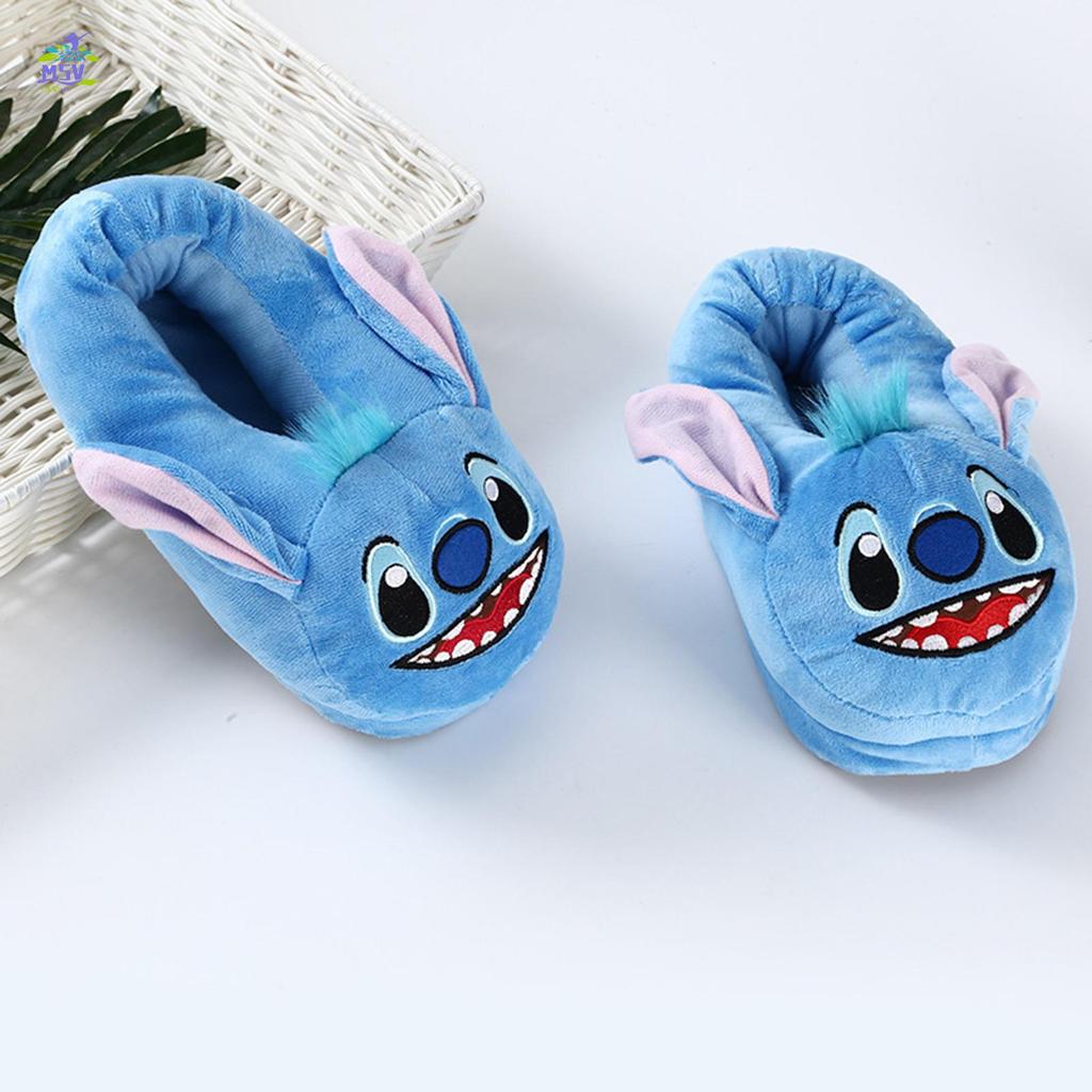 Stitch Sang Trọng Dép Cho Nam Nữ Full Gót Phủ Dày Ấm Áp Trong Nhà Giày Cặp Đôi Quà Tặng Mềm Hoạt Hình Dép