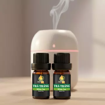 [Tặng máy xông] 2 lọ tinh dầu thiên nhiên hương trà trắng nguyên chất 100%, tinh dầu thơm phòng, máy xông tinh dầu