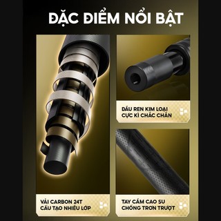 Cán vợt carbon câu đài V5 Agent Rice Fishing chất liệu Carbon 24T cao cấp tay cầm cao su KK-68