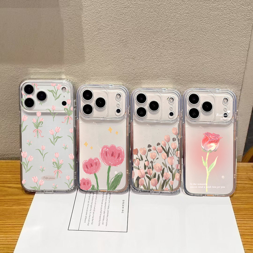 Full Màn Hình Hoa Tulip Màu Hồng Nhiều Màu Sắc Vỏ Điện Thoại Cho Xiaomi Redmi Note 15 13 12 Pro Plus 4G 5G Redmi 13C 5G 14C Vỏ Mềm Trong Suốt Chống Sốc TPU Silicone Dễ Thương Trong Suốt