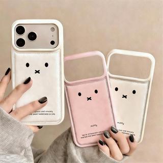 Thỏ dễ thương mắt đen cho trường hợp iPhone 17Pro 15plus Nhật Bản Hàn Quốc 1312pro Tính cách 11 lỗ lớn