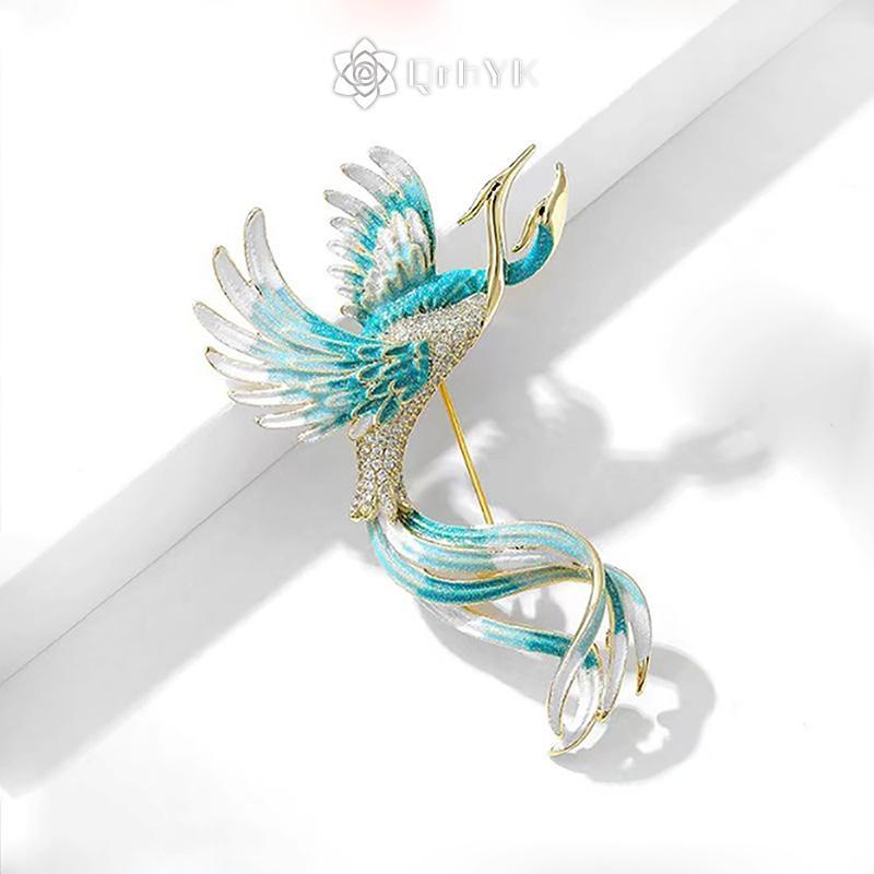 Trâm cài áo hình phượng hoàng vintage thời trang cao cấp, phù hợp cho cả nam và nữ