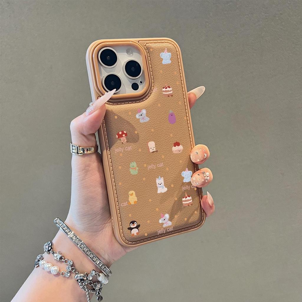 Ngọt ngào hệ nhỏ cưng thích hợp cho iPhone17 16pro trường hợp 11 promax 15Plus trống gói
