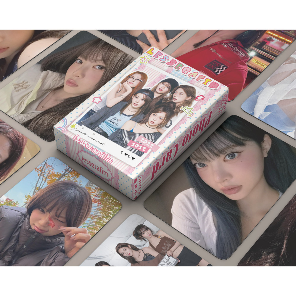 50-119 Chiếc LE SSERAFIM Laser HOLOGRAPHIC LOMO Thẻ EASY Album Sakura CHAEWON YUNJIN KAZUHA EUNCHAE Solo Photocards Lesserafim Hologram Bưu Thiếp YM