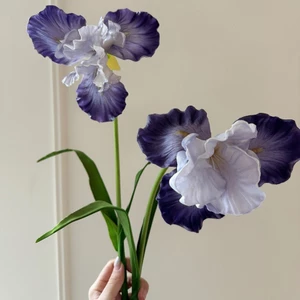 Bó hoa nghệ thuật nhân tạo Iris cao cấp, tranh sơn dầu, trang trí bàn ăn, cảm giác thực tế
