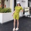 Quần Short Tay Ngắn Chiba Phù Hợp Với Nữ Ice Silk Có Thể Mặc Bên Ngoài Bộ Đồ Ngủ Hai Mảnh Thời Trang Xếp Ly Thêu Loungewear