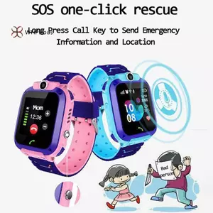 < WHPHous-t > Đồng hồ điện thoại SOS thông minh dành cho trẻ em Q12 Đồng hồ thông minh có thẻ Sim Ảnh chống nước Ip67 Quà tặng trẻ em Đẹp