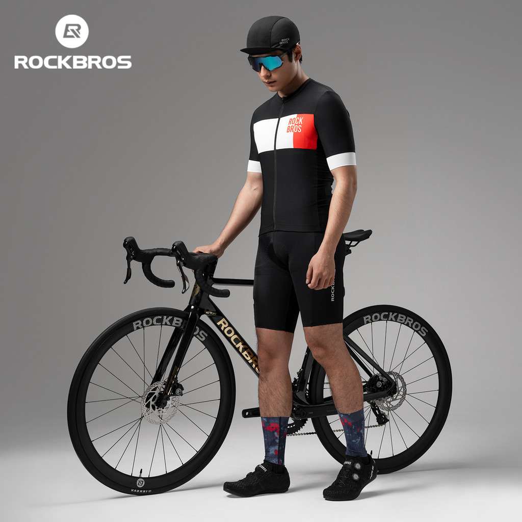 ROCKBROS Đi Xe Đạp Jersey Bộ Đồ Đi Xe Đạp Nhẹ Tay Ngắn Thoáng Khí Co Giãn Nhanh Khô MTB Xe Đạp Đường Bộ Nam