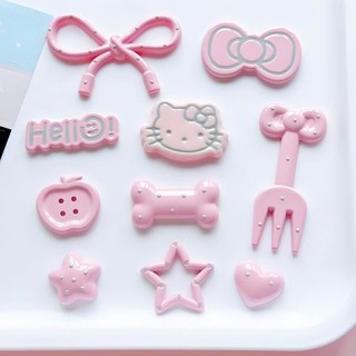 [NEW TREND 2026] Set charm gắn dép : Set HELLO KITTY & dĩa hồng , Set full tone hồng kute