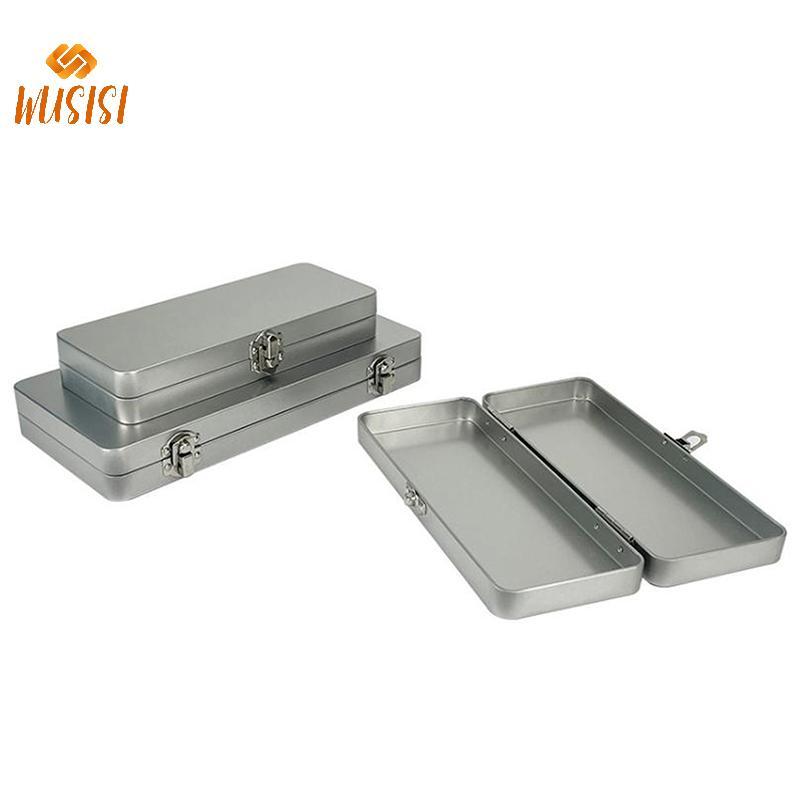 [WUSISI] Hộp hình chữ nhật bằng kim loại màu xám bạc bền bỉ có nắp đậy cho hóa đơn, mỹ phẩm, đồ dùng văn phòng Bảo quản hoàn hảo cho gia đình, văn phòng MỚI