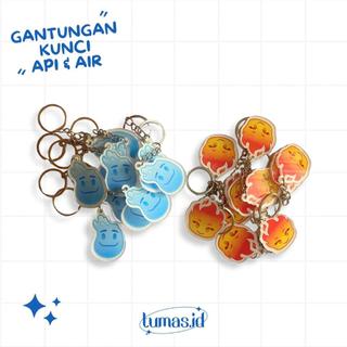 Tumas. ID, Móc chìa khóa Acrylic nguyên tố ngọn lửa và nước, Móc treo túi ganci