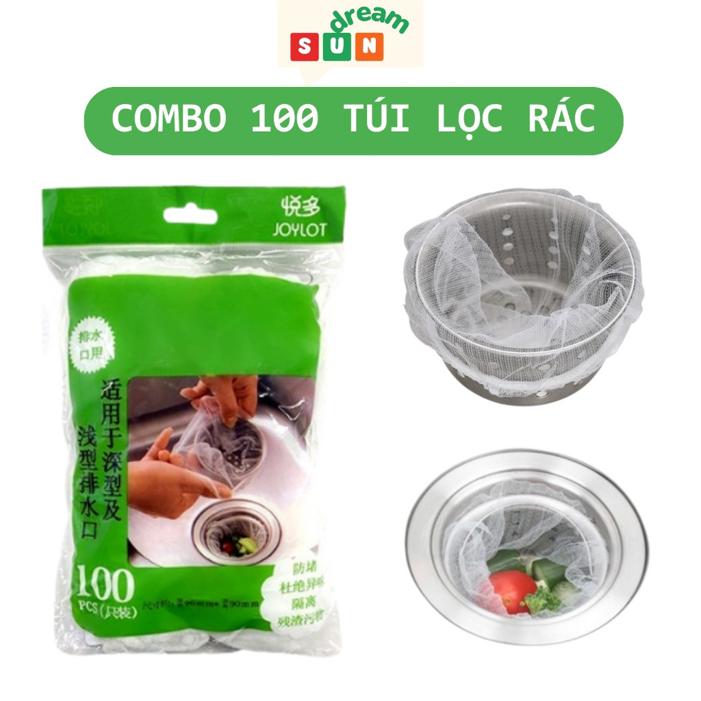 [Combo 100] Túi Lọc Rác Bồn Rửa Chén Giúp Vệ Sinh Sạch Sẽ Bồn Rửa, Chống Tắc Nghẽn Đường Ống Tiện Lợi