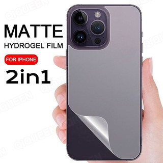 2in1 Điện Thoại Hydrogel Bảo Vệ Cho Apple iPhone 17 16 16e 15 14 Air Pro Max Plus Mặt Trước + Mặt Sau Hydrogel Bảo Vệ Màn Hình Cho iPhone 13 12 Mini Pro Max Matte Frosted Soft Film