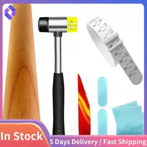 Dụng Cụ Làm Đồ Trang Sức Vòng Tay Gỗ Mandrel Tròn Nhựa Sizer Với Trang Sức Búa Cao Su Mallet Lắc Tay Shaper Dụng Cụ