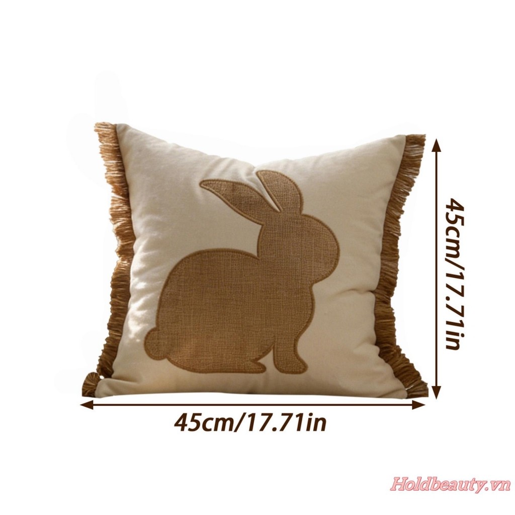 Gối Phục Sinh Có Mùa Xuân Thỏ Thêu Vỏ Gối Sofa Ném Gối Cho Phòng Khách Trang Trại Giường