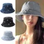 Mũ ngư dân Denim DAYBREAK, Mũ xô mềm có thể gập lại, Nơ thoáng khí thêu vành rộng Mũ chống nắng đi biển