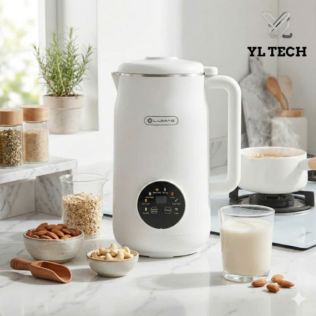Máy làm sữa hạt - máy xay nấu đa năng, dung tích 1.2L nấu sữa siêu mịn Lumias M12R - 800W