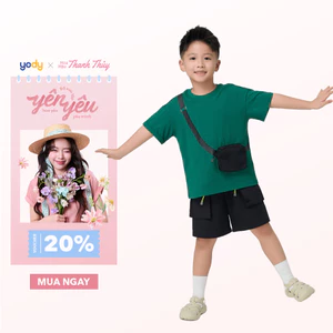 Áo thun bé trai YODY kèm túi hộp có khóa kéo vải mềm mại thấm hút tốt BKTS25S120