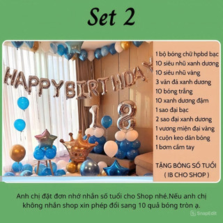 Set bóng bay trang trí sinh nhật người lớn (Tặng kèm số tuổi) DF20