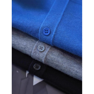 Klein Xanh Sang Trọng Cổ Tròn Dệt Kim Cardigan Nữ Xuân Thu Retro Cao Cấp Áo Len Ngắn Đáy Top C