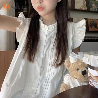Áo sơ mi nữ tay ngắn nhẹ nhàng kiểu Pháp, phù hợp mặc mùa hè