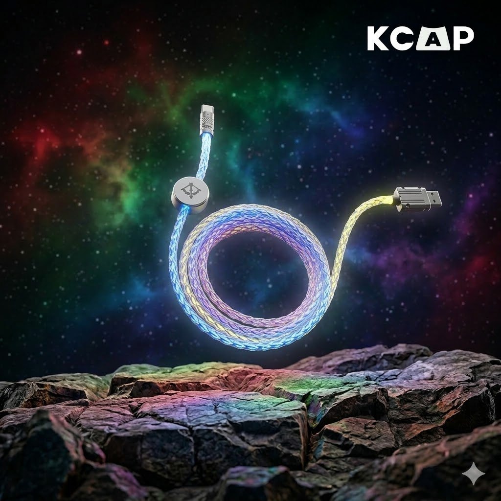 Dây Cáp Bàn Phím Cơ RGB Bọc Dù 8 Lõi Dài 1M3 | KCAP - World of keycaps