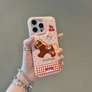 Ốp lưng iPhone 17 16 15 14 13 12 11 Pro Max X XR Max 7 8 Plus Red Wave Dot Pony da vân trường hợp điện thoại