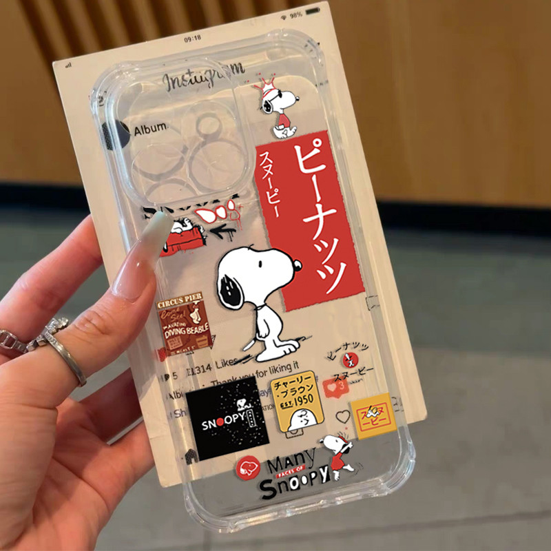 Ốp Điện Thoại Cho Xiaomi 12T 15T Pro 15 POCO F7 Ultra X7 PRO X5 X4 X3 F4 Snoopy Dễ Thương Trong Suốt Hoạt Hình Silicon Mềm