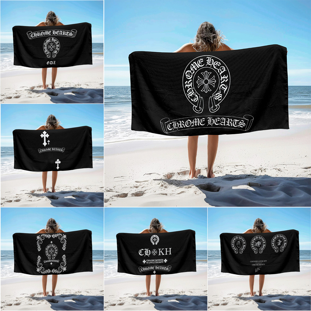 Khăn tắm Chrome Hearts Logo, Khăn tắm bể bơi đi biển, Quà tặng kỷ niệm sinh nhật, Khăn quế
