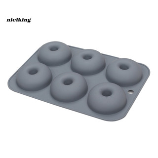 Chảo Nướng Khuôn Silicon 6 Khoang Chống Dính, Chịu Nhiệt, Không Độc Hại, Dễ Dọn Cho Muffins, Bagels, Donut