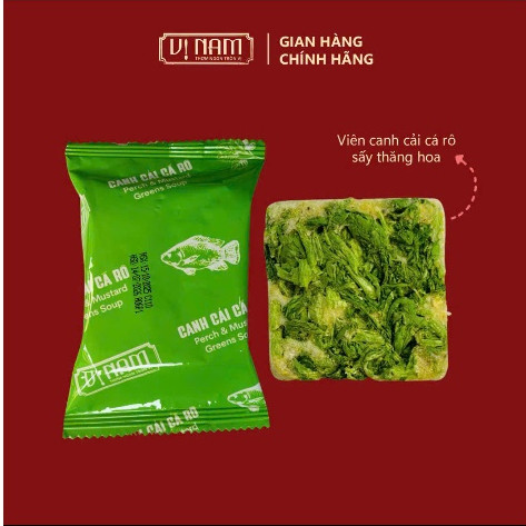 Canh Cải Cá Rô Sấy Thăng Hoa Ăn Liền Vị Nam - Hộp 6 viên - Canh lười, Tiện ích, Đậm vị Thơm ngon