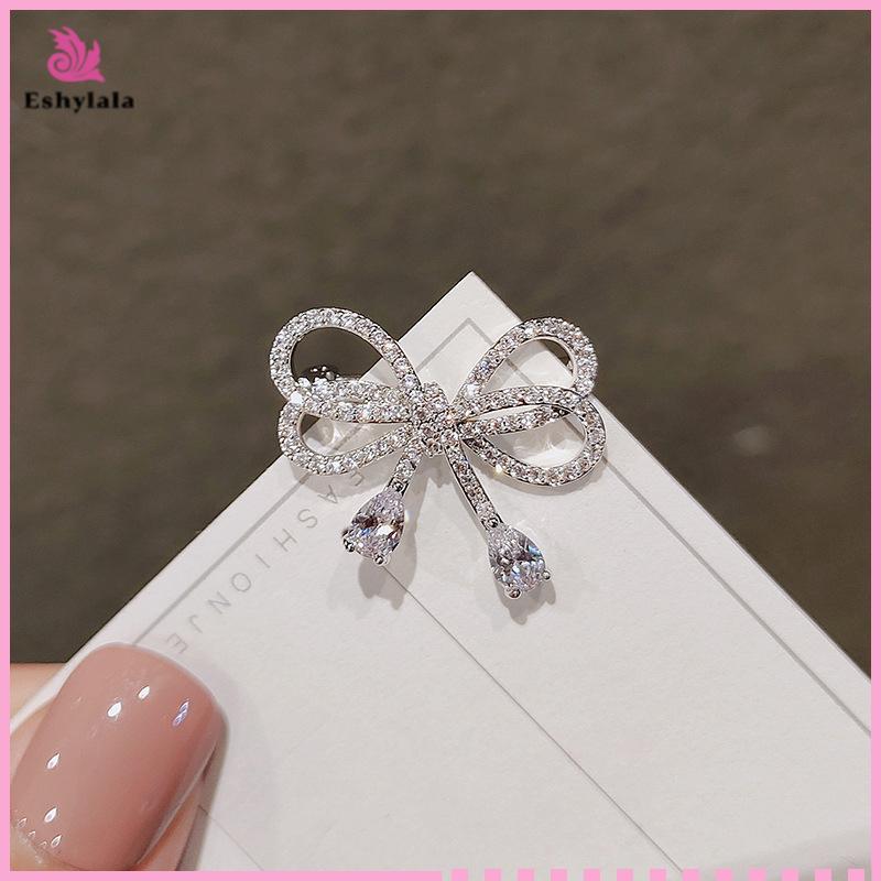 Eshylala Nơ Kim Cương Giả Trâm Cài Áo Cho Nữ Bé Gái, Cardigan Kẹp Phụ Kiện Trang Sức [MỚI]
