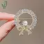 Ngọc trai pha lê màu trắng tròn Trâm cài nơ dễ thương dành cho nữ Thời trang sáng tạo Hợp kim sang trọng Quần áo ve áo chống chói Chân cố định