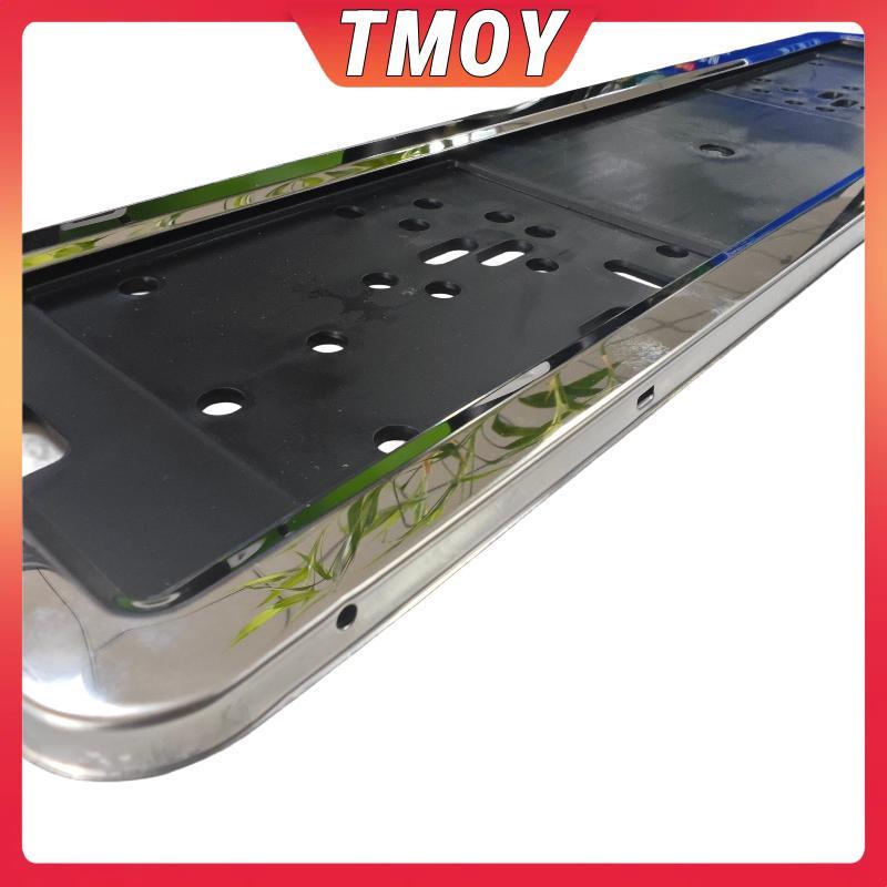 TMOY 1 Chiếc Tiêu Chuẩn Biển Số Thép Không Gỉ Khung Kim Loại Bao RU UA EU Biển Số Giá Đỡ Biển Số Giá Đỡ Gắn TMOY