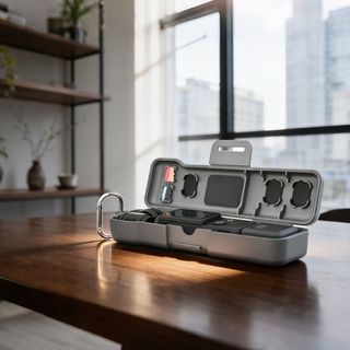 Hộp lưu trữ WOAY, Bảo vệ chống bụi chống sốc, Bộ sắp xếp bảo hiểm toàn diện bằng nhựa chống trầy xước cho phụ kiện máy ảnh DJI Osmo Pocket 3