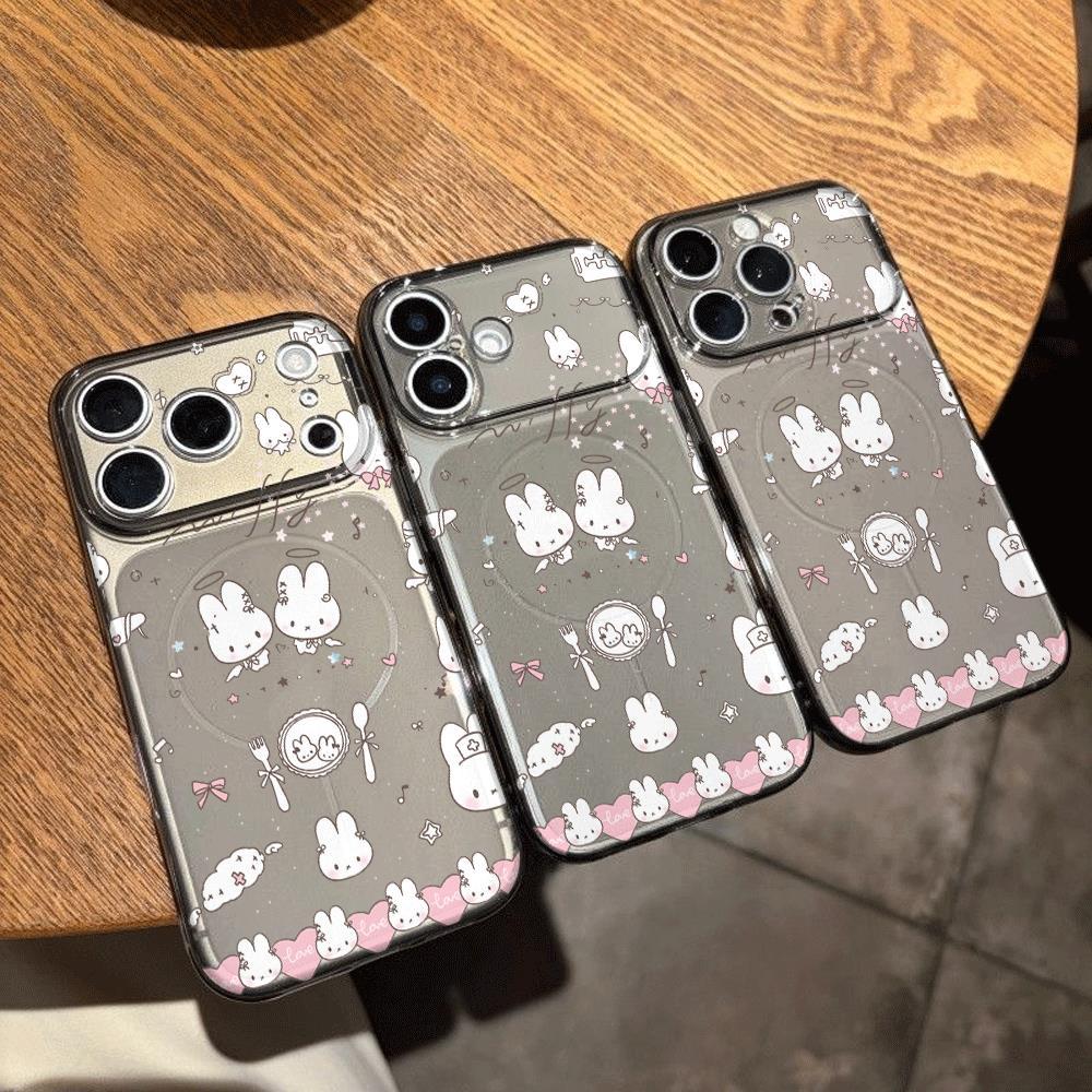 Thỏ hình  vẽ đườ nétVỏ bảo vệ Corning phù hợp cho điện đường noại iPhone 16/17 Pro Max,