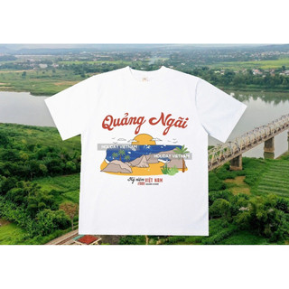 Áo thun Quảng Ngãi Du lịch Việt Nam chất thun cotton thoáng mát, from oversize và babytee
