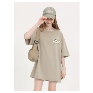 HIIXIIVI Mùa Hè Phong Cách Hàn Quốc Nữ Rời Thường Ngày 100% Cotton Áo Thun Nữ Tay Ngắn Unisex Rời Plus Kích Thước Tee Đồ Họa In Hình Áo