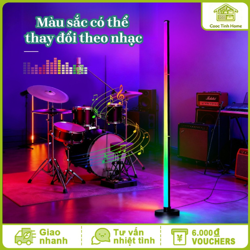 Cây Đèn LED RGB 120cm - Điều Khiển APP/Remote, Nhạy Theo Nhạc, Trang Trí PC/Tivi/Phòng Ngủ Hiệu Quả