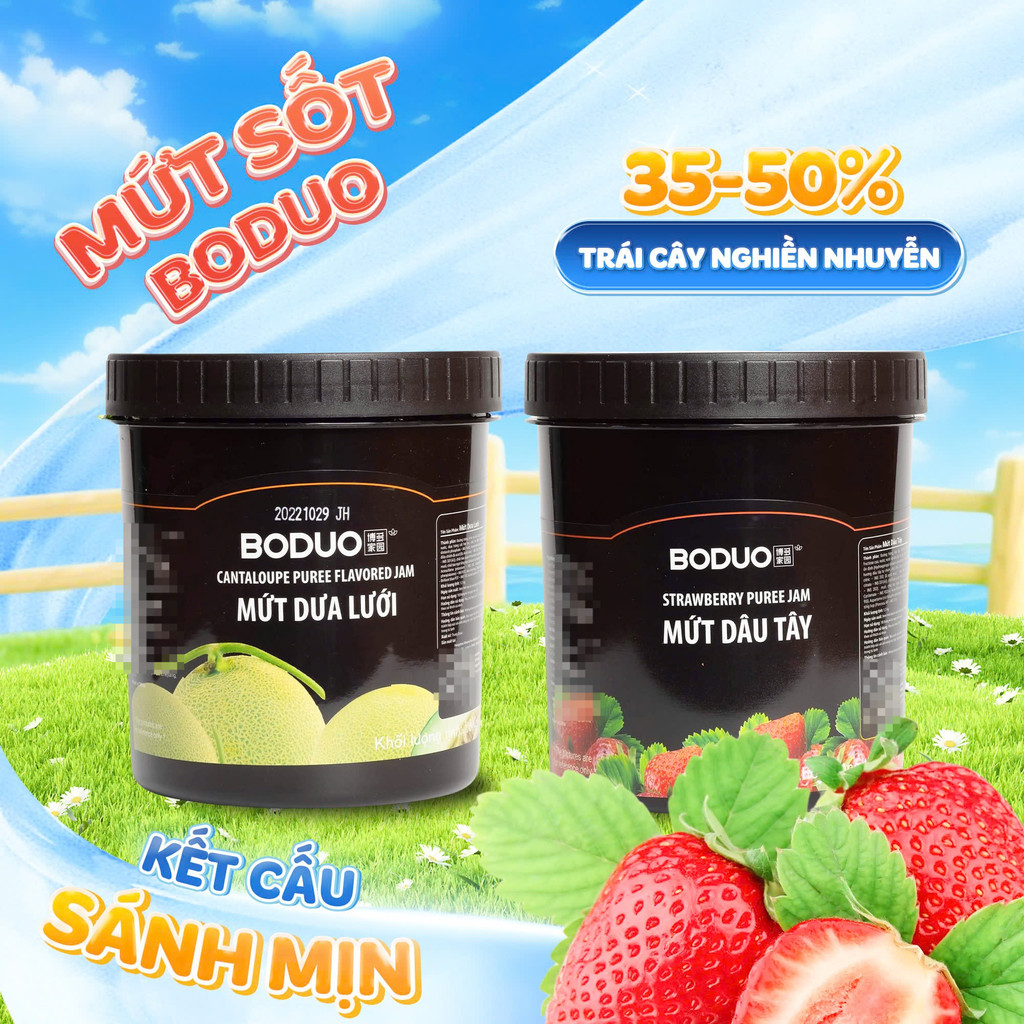 Mứt Quả Boduo Đủ Hương Vị - Hộp 1,3kg Đa Ứng Dụng Pha Chế, Làm Nhân Bánh