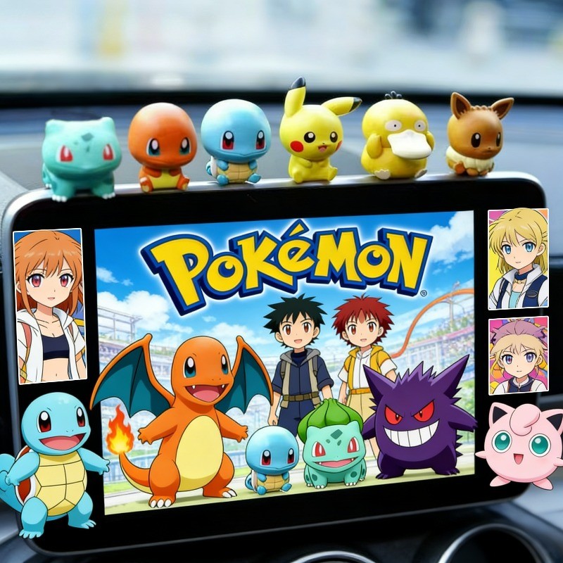 6 Cái / bộ Pokemon Palmsize Wonders Series Pikachu Charmander Bulbasaur EEVEE Psyduck Squirtle Nhân Vật Hành Động Đồ Chơi Bảng Điều Khiển Ô Tô Trang Trí