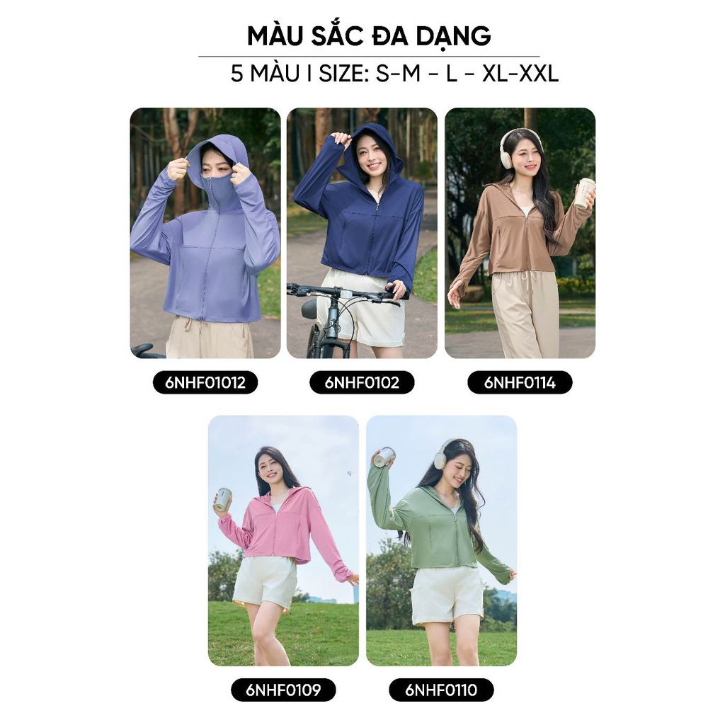 Áo chống nắng nữ CARDINA 2 lớp chất liệu Icetext chống tia UV hiệu quả 6NHF01