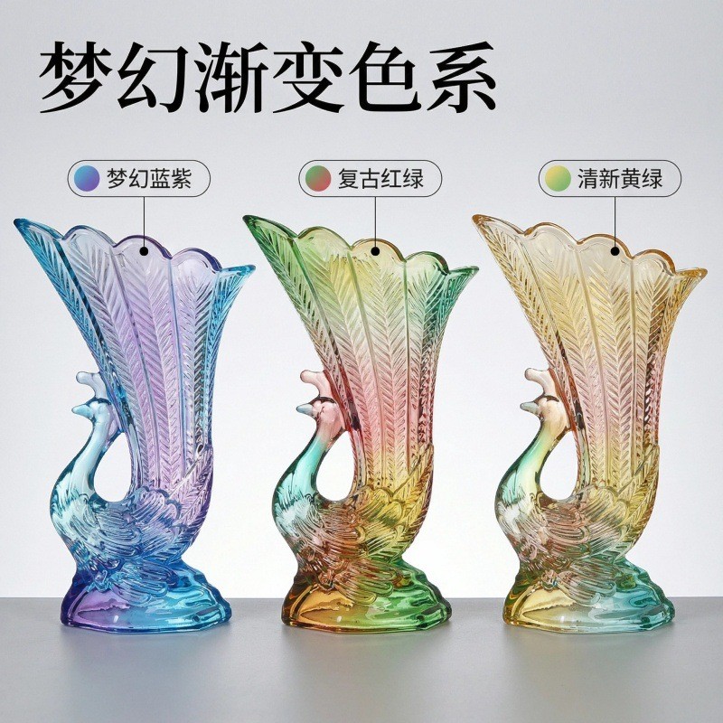 Phong Cách Mới Phượng Hoàng Bình Thủy Tinh Sắp Xếp Hoa Lối Vào Tủ Trưng Bày Ánh Sáng Châu Âu Phong Cách Sang Trọng Nghệ Thuật Trang Trí 9DBI