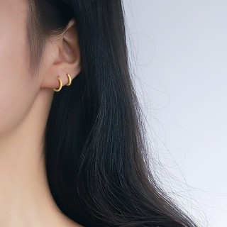 Bông Tai Tròn Màu Vàng Tối Giản Pin Bông Tai Thoải Mái Tai Trang Sức Cho Nữ Quà Tặng Thời Trang Hàn Quốc