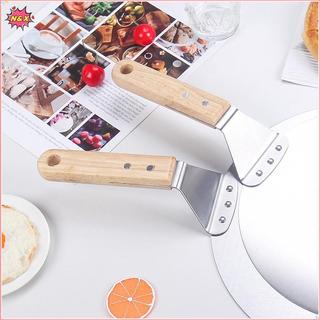 N & X 1PC Xẻng Pizza Dụng Cụ Làm Bánh Ngọt Phụ Kiện Pizza Peel Tròn Thép Không Gỉ Chống sti Pizza Chèo Thìa Có Tay Cầm Bằng Gỗ Sồi.