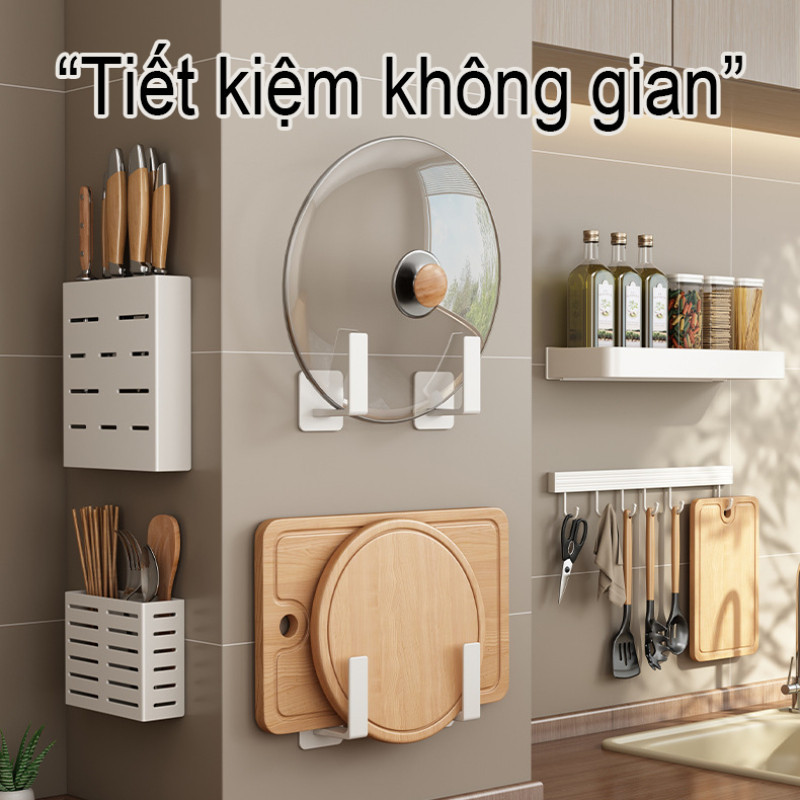 Móc treo đồ nhà bếp dán tường bằng keo,Nhôm chống gỉ,không cần khoan, chịu lực mạnh mẽ, móc có thể di chuyển
