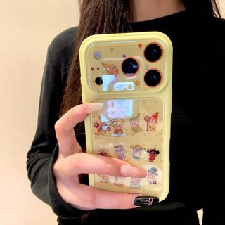 Sweet Girly Full Lens Protection Love Heart Crybaby Yellow Acrylic Phone Case Cho iPhone 17Promax 17Pro 15 16 Pro Max Vỏ Phụ Nữ Chống Sốc