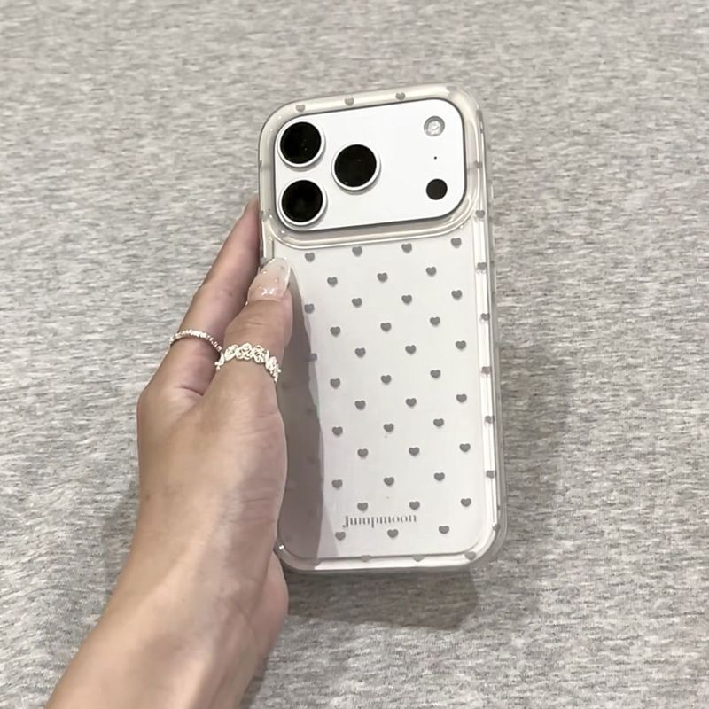 Cạnh thẳng bóng * Màu xám bạc toàn màn hình Tình yêu Thích hợp cho vỏ điện thoại Apple 17promax Vỏ bảo vệ iphone16p